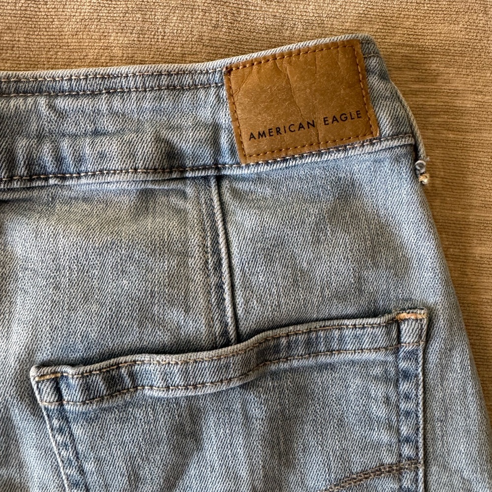 American Eagle Super Stretch Hi-Rise A-Line Denim Skirt Button Front Size 2 - Picture 6 of 10